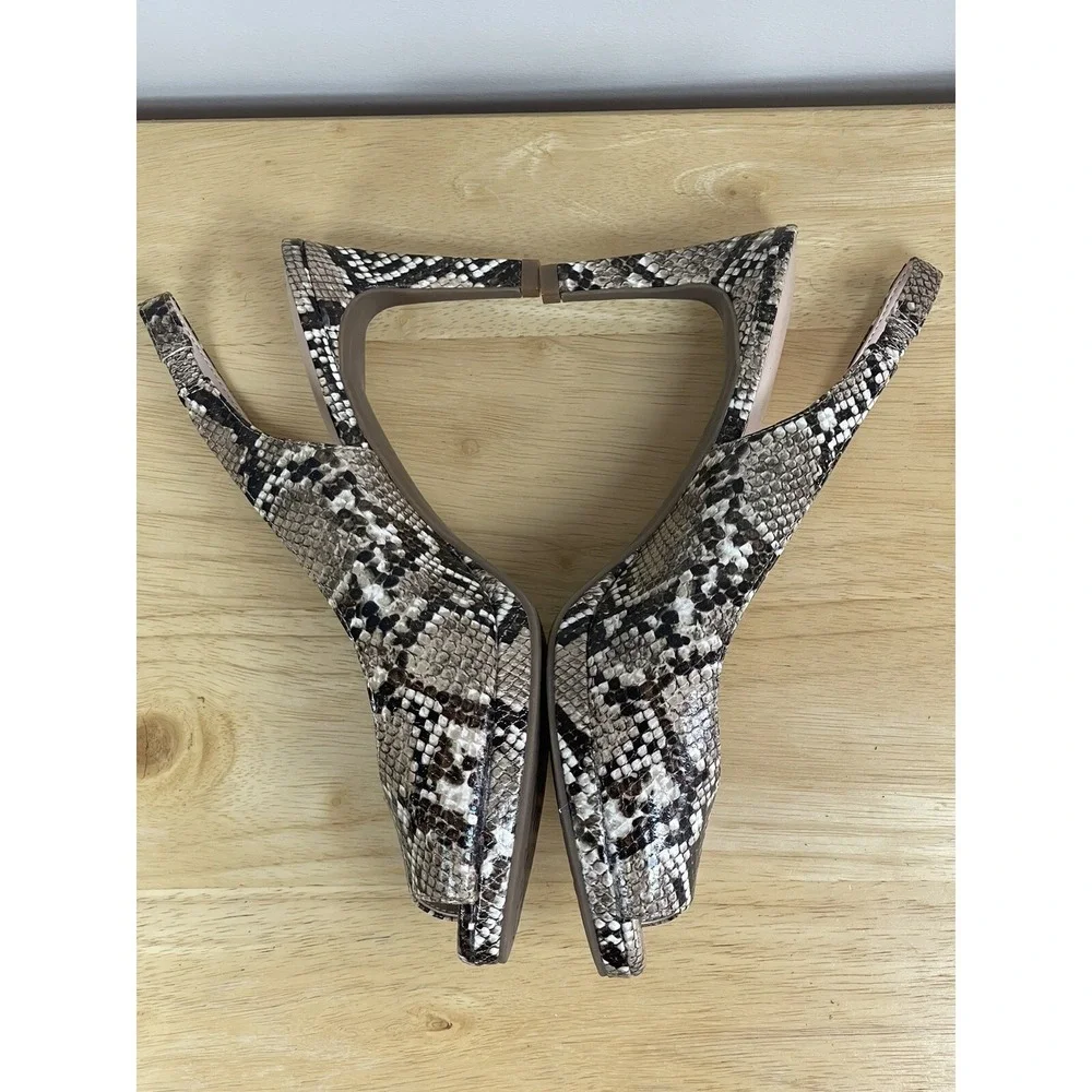 Kelly & Katie Womens Nerani Snake Print Slingback Peep Toe Sandals Heels 9 1/2 M